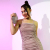 Tokyo Talkies Women Peach Self Design Bodycon Dress
